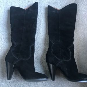 Knee high suede boots